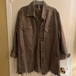 Free People army green shacket